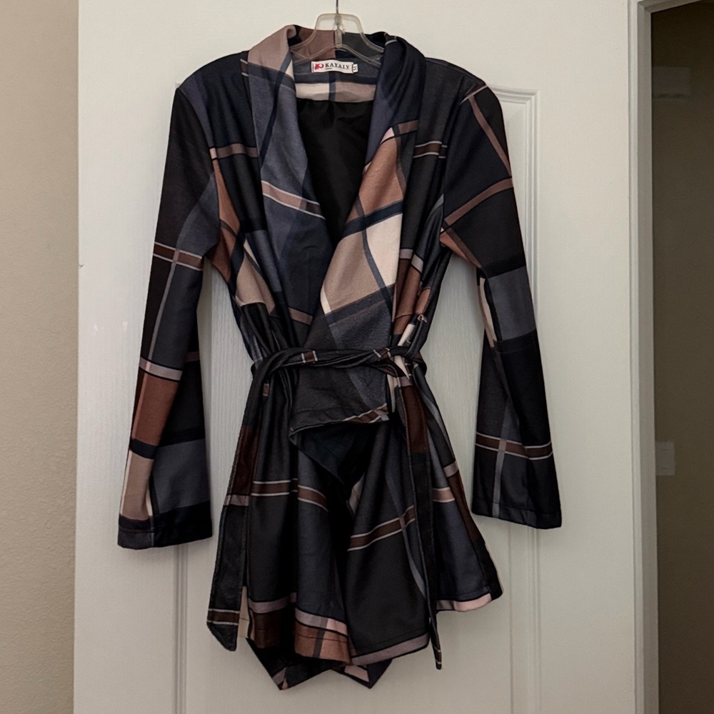 Plaid Women's Jacket - Black and Brown